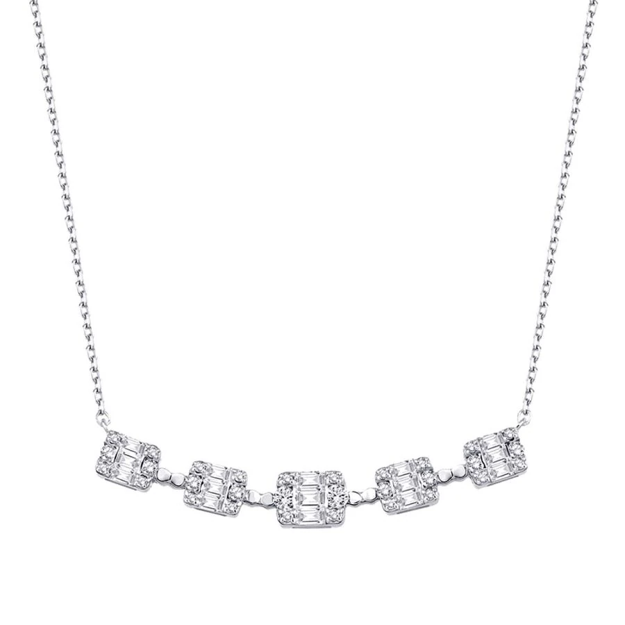 0.66 Carat Diamond Baguette Necklace