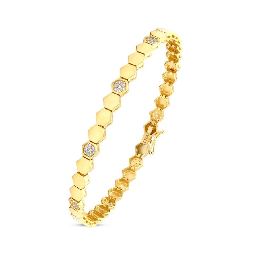 Gold Honeycomb Bangle