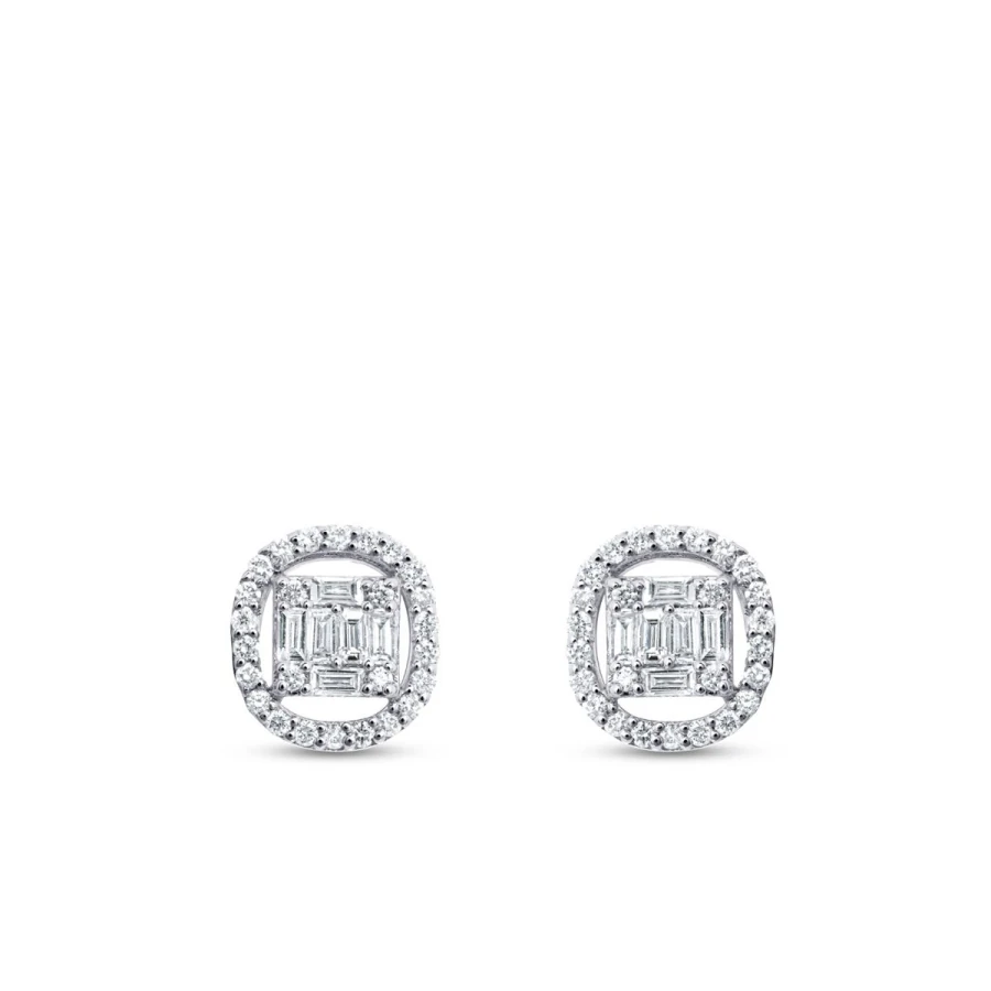 0.33 Carat Diamond Baguette Earrings