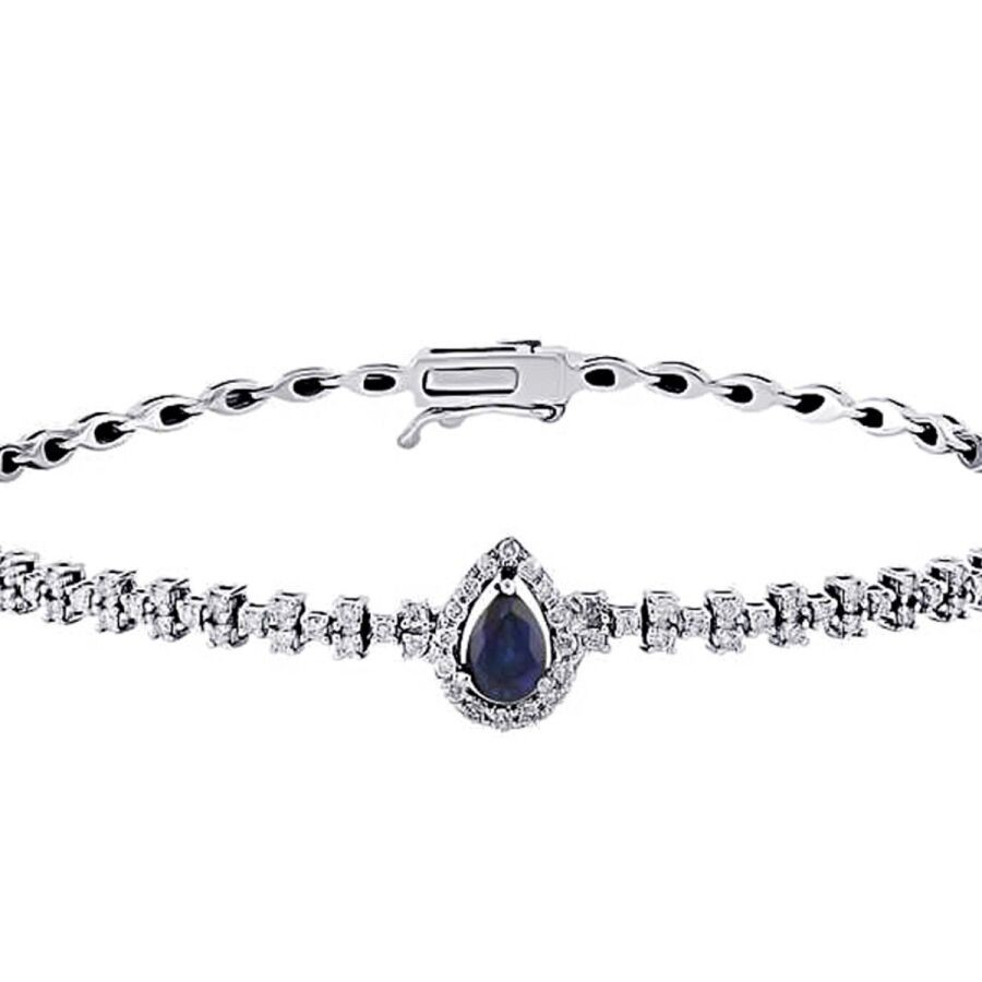 1.50 Carat Diamond Sapphire Bracelet