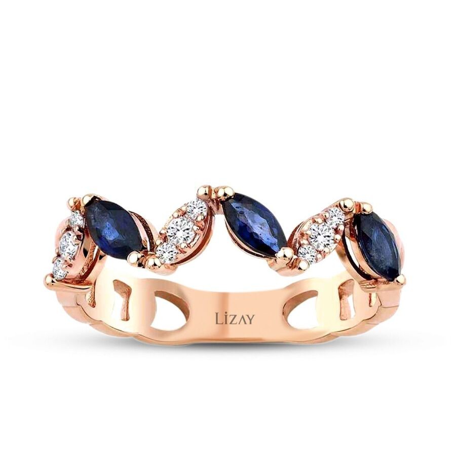 0.62 Carat Diamond Sapphire Ring