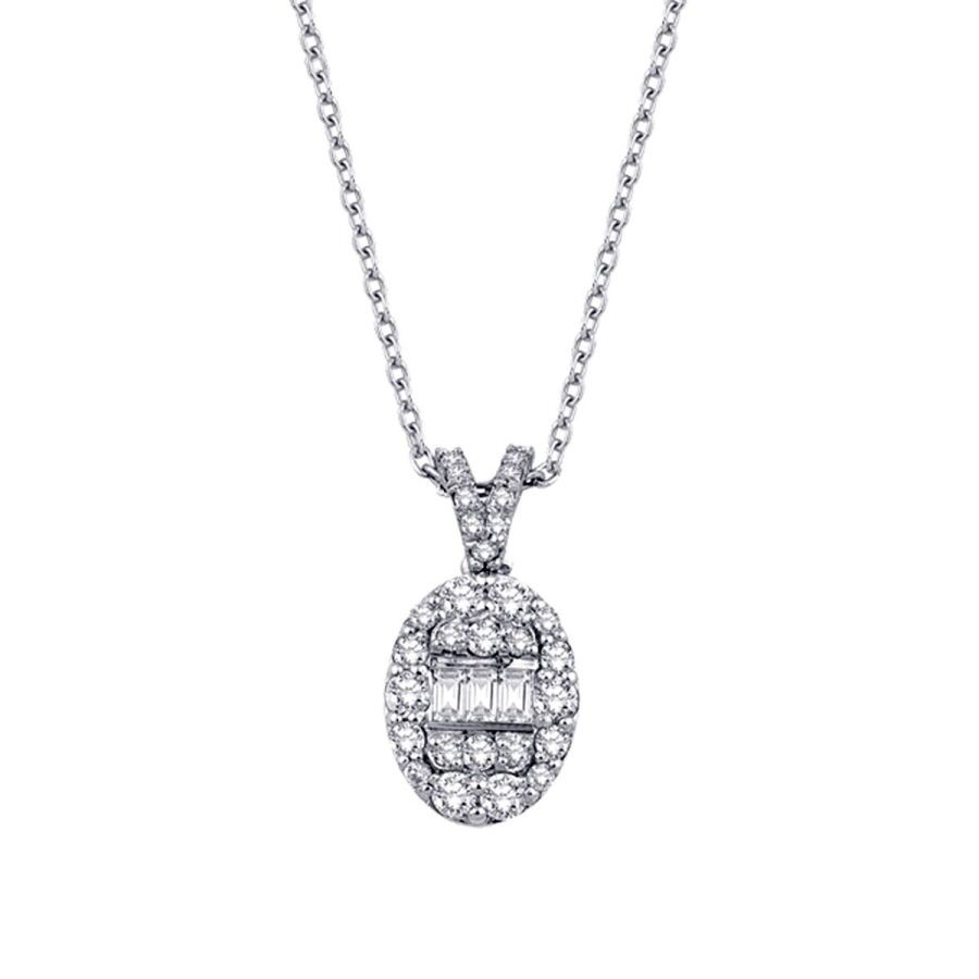 0.42 Carat Diamond Baguette Necklace