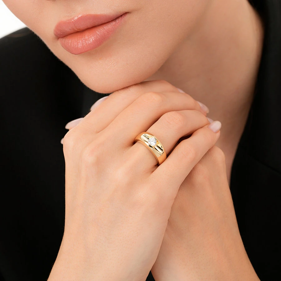 Gold Shaped Stone Ring