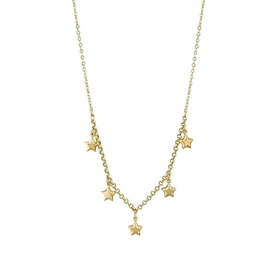 Gold Five-Star Chain Necklace