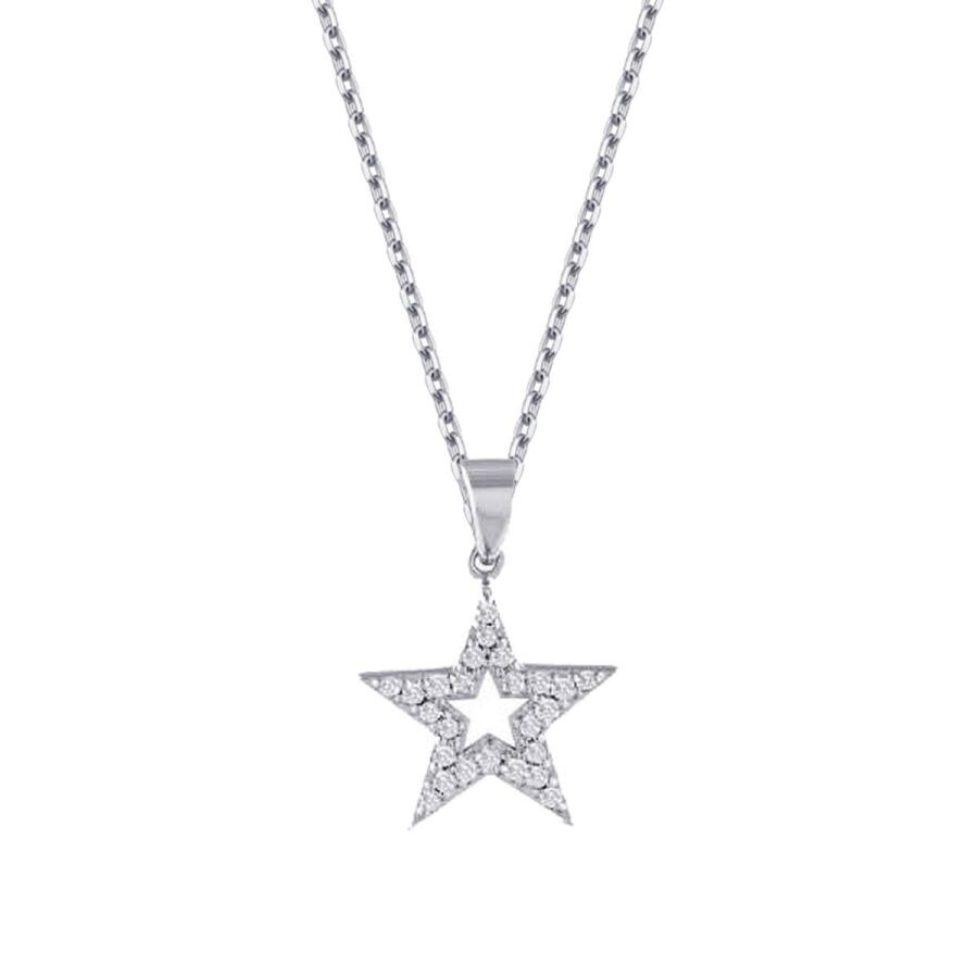 0.11 Carat Diamond Star Necklace