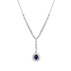 0,78 Karat Diamant Saphir Halskette