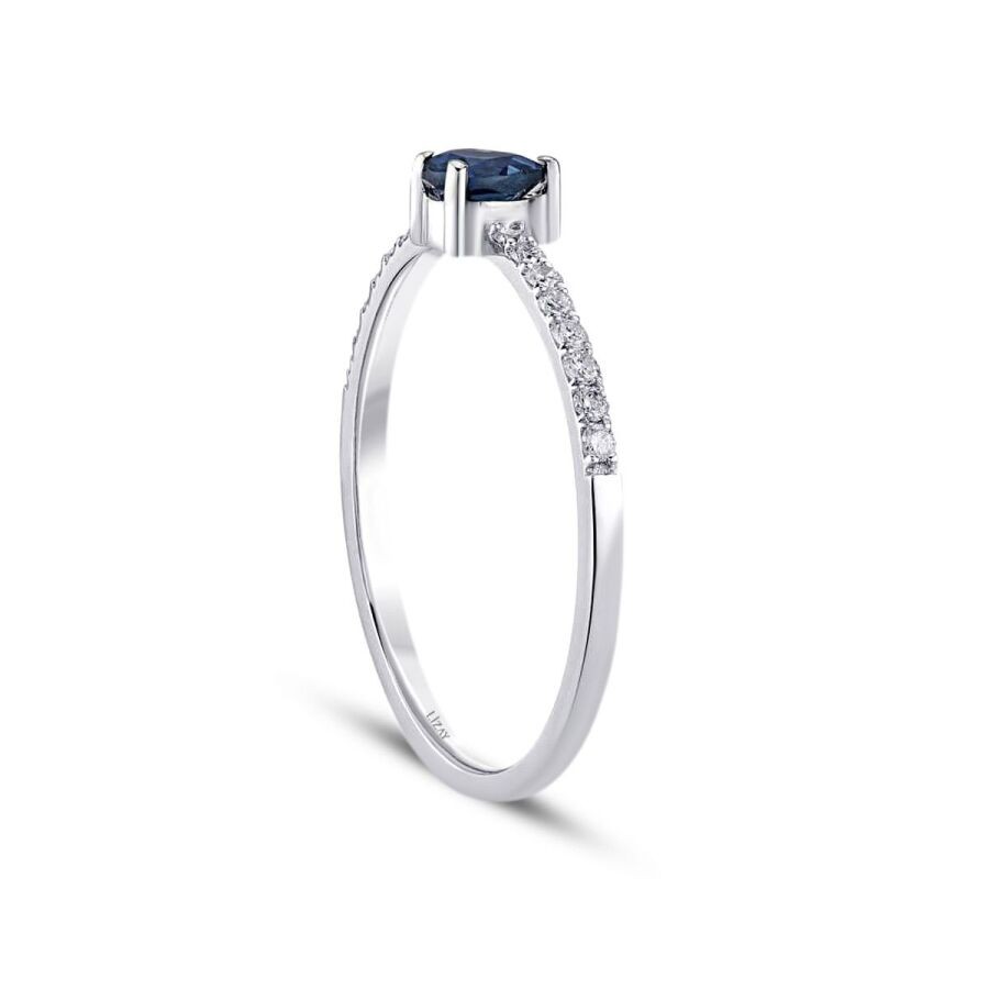 0.36 Carat Diamond Pear Sapphire Ring