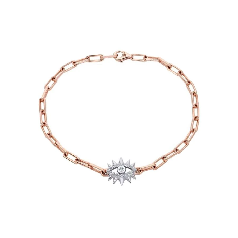 0.14 Carat Diamond Two-Tone Eye Bracelet