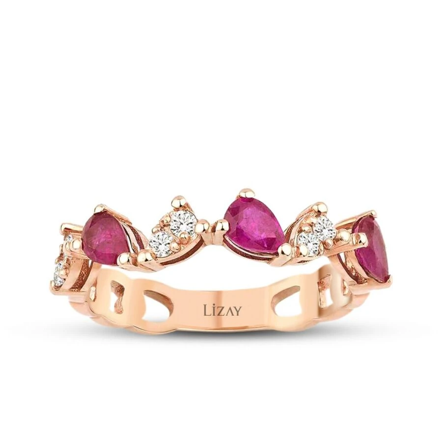 0.95 Carat Diamond Ruby Ring