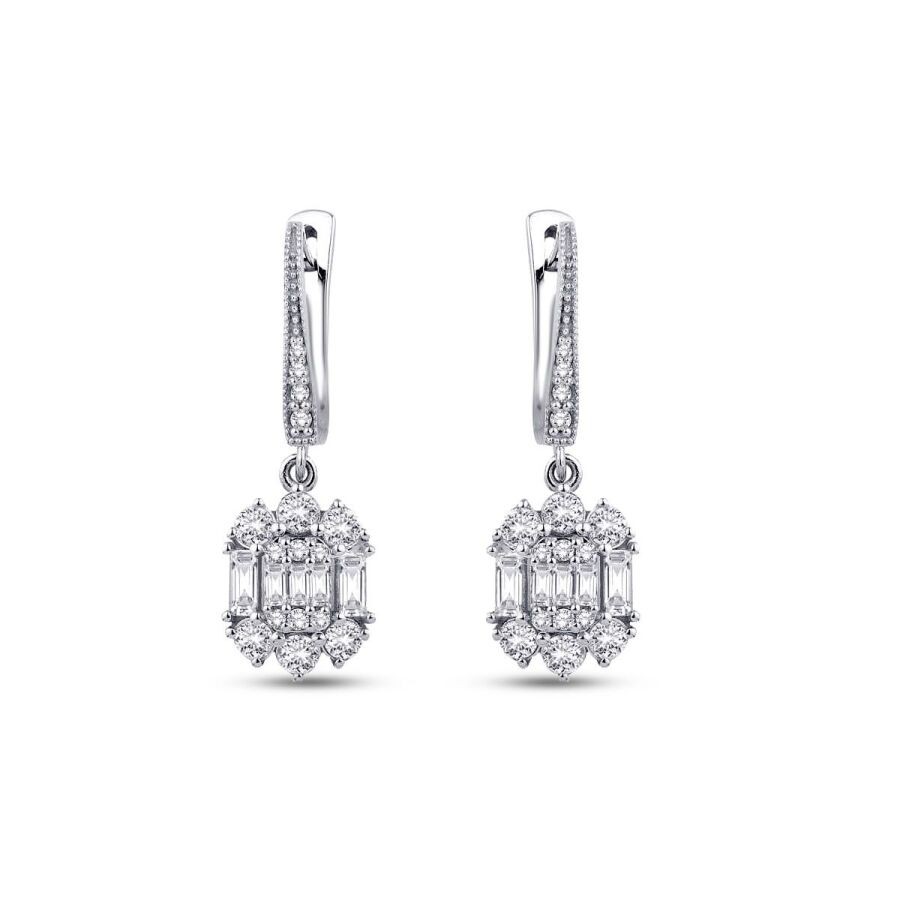 1.18 Carat Diamond Baguette Earrings