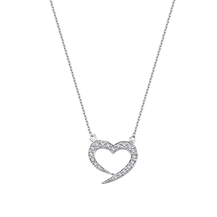 0.21 Carat Diamond Heart Necklace