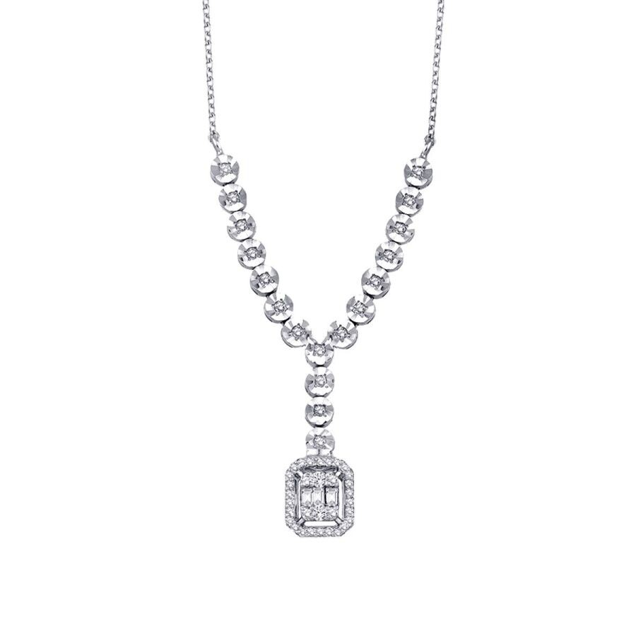 0.30 Carat Diamond Baguette Necklace