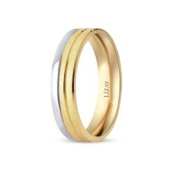 Gold Two-Tone Modern Wedding Band