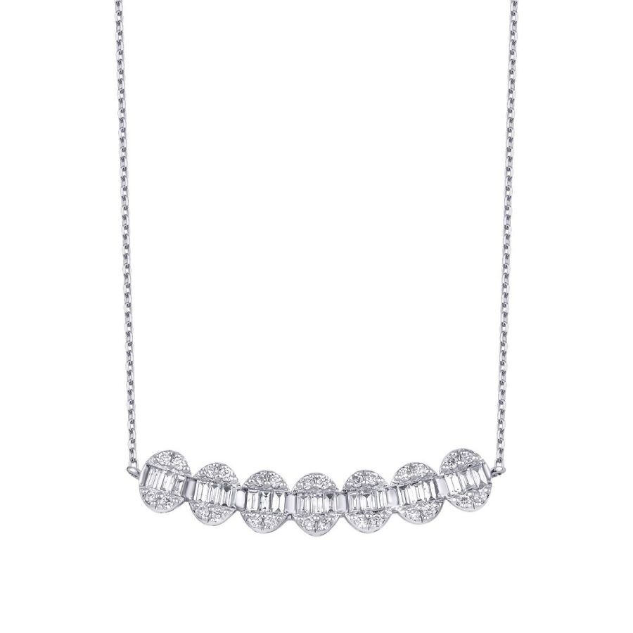 0.54 Carat Diamond Baguette Necklace