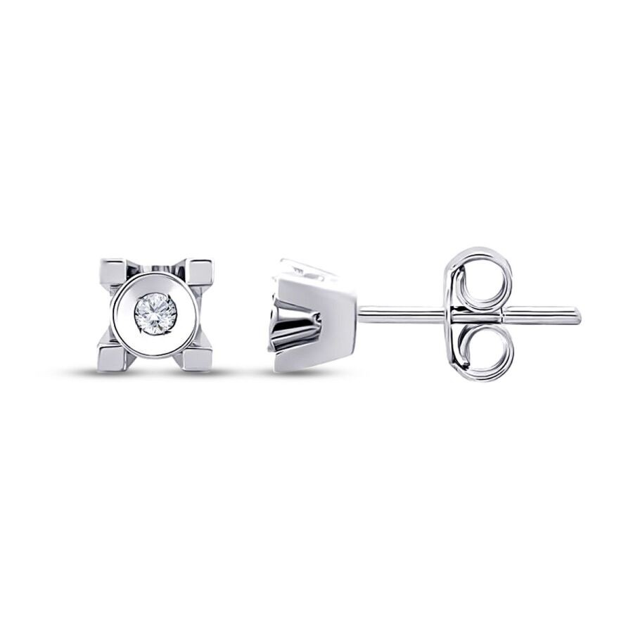 0.08 Carat Diamond Solitaire Earrings