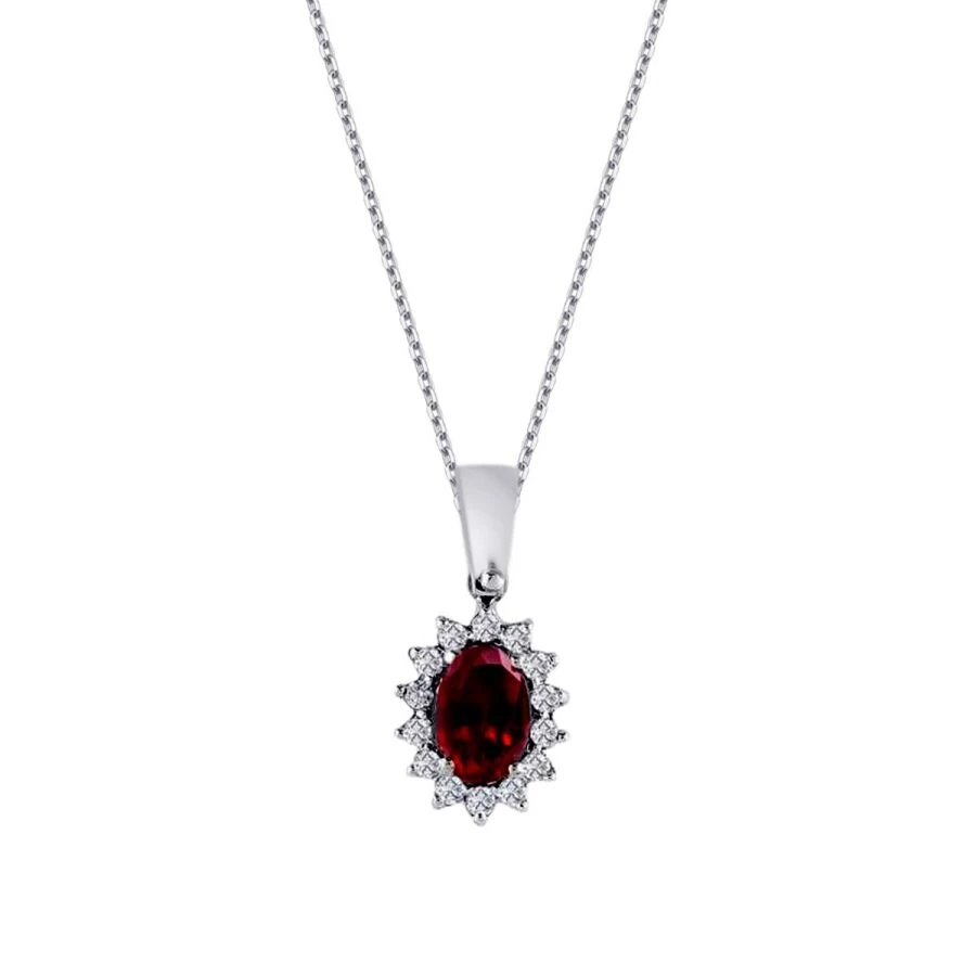 0.84 Carat Diamond Ruby Necklace