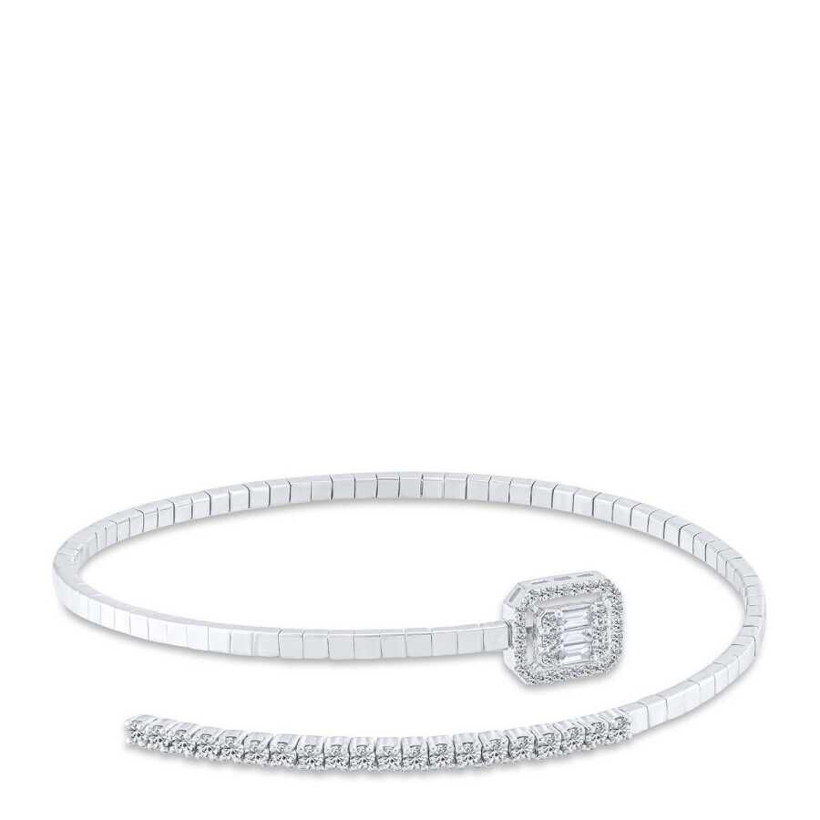 0.73 Carat Diamond Baguette Bangle