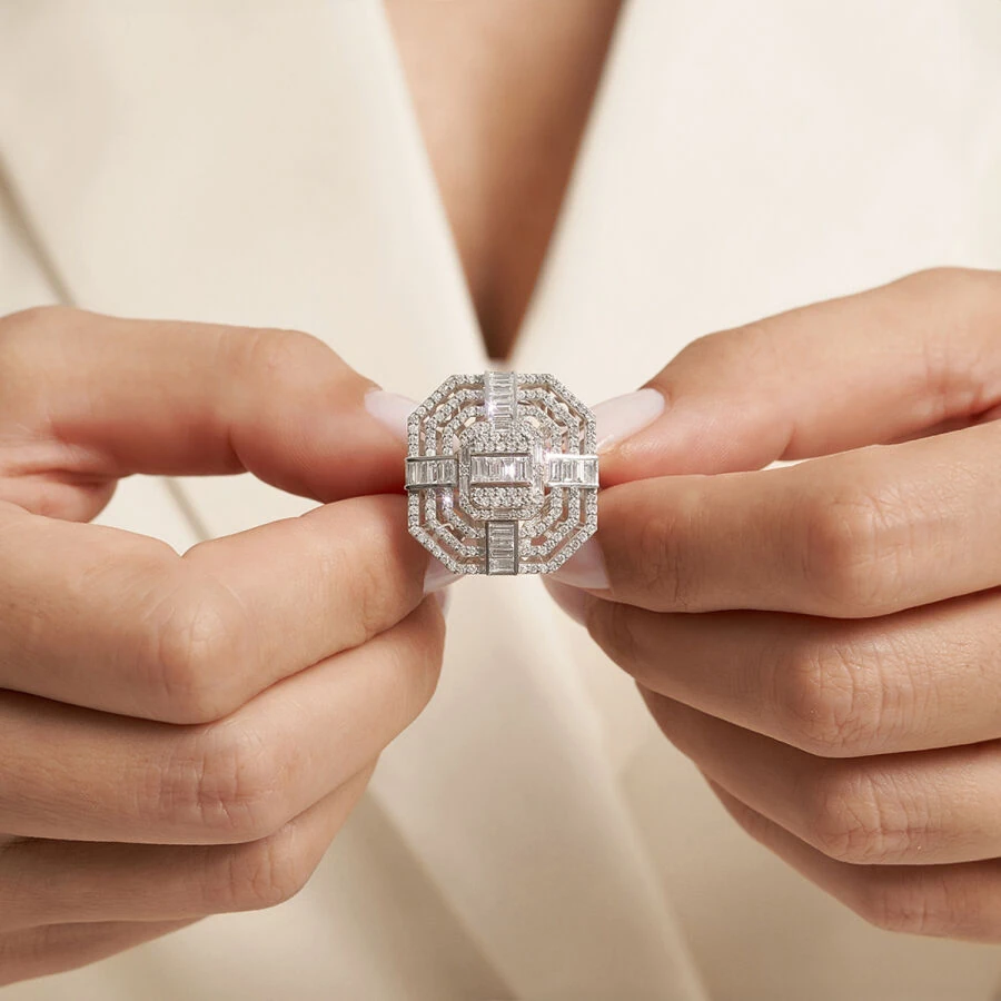 1.98 Carat Diamond Baguette Ring