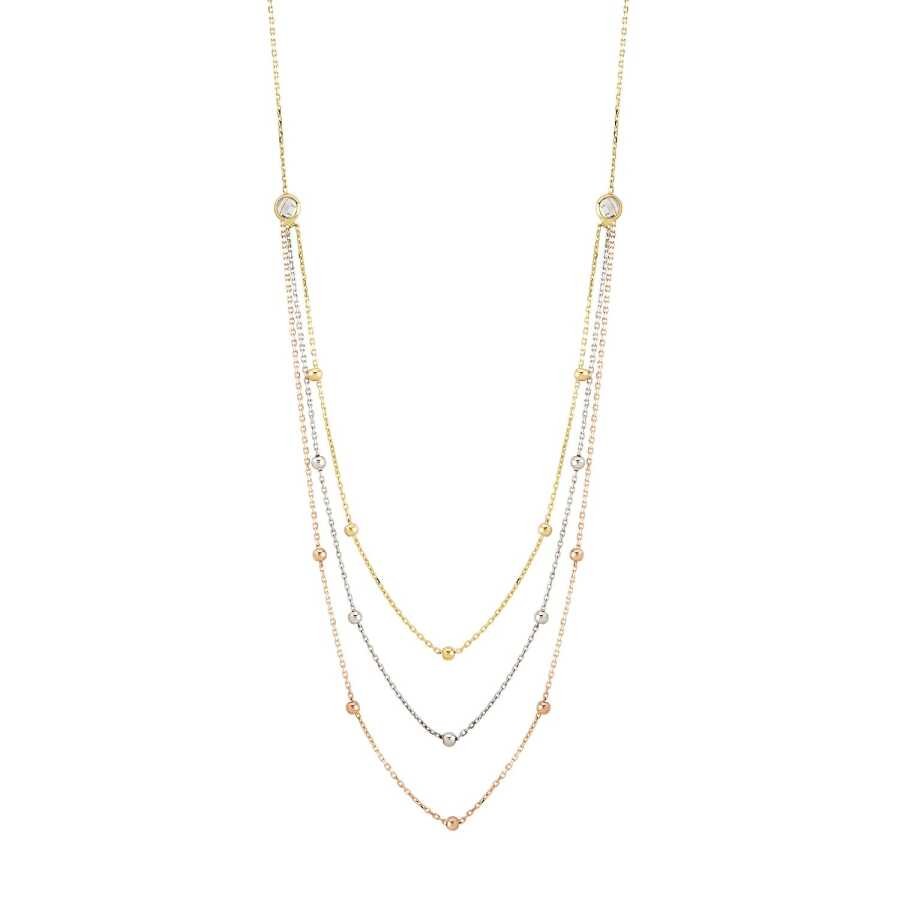 Gold Three-Tone Doric Necklace