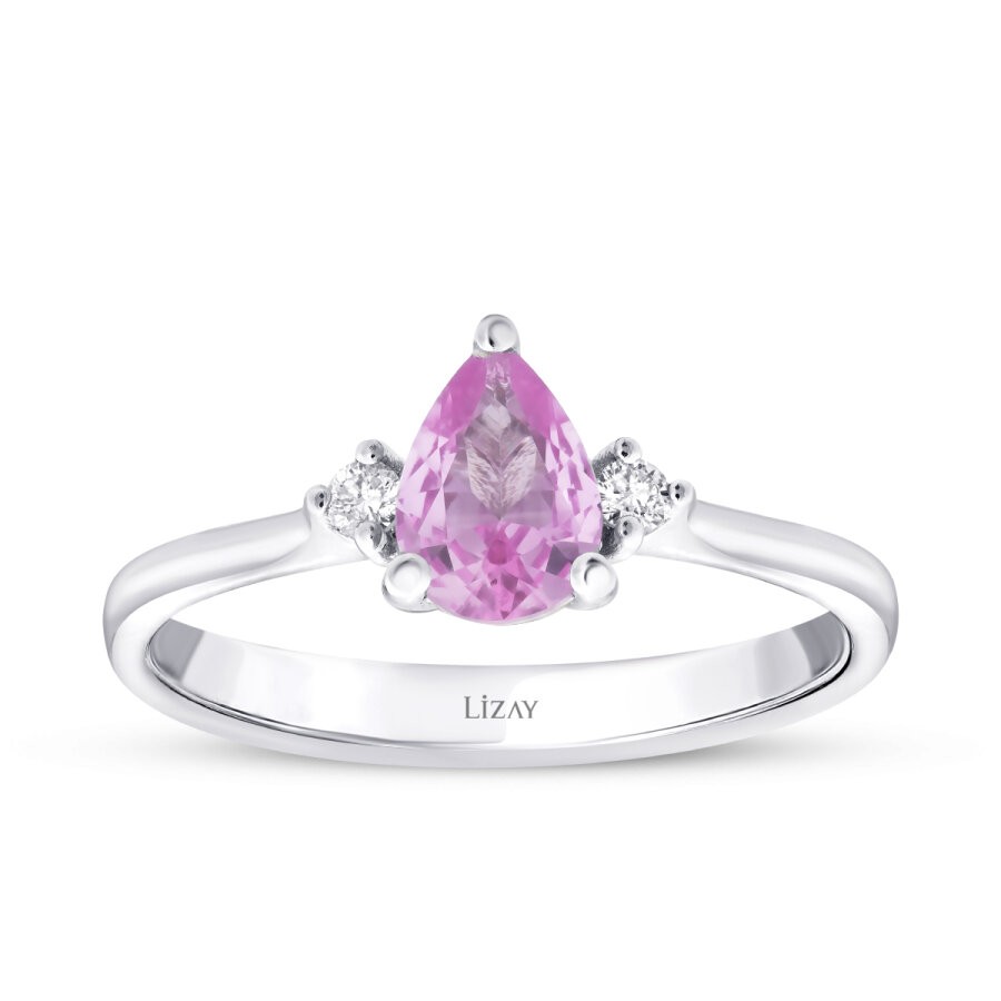 1,36 Karat Diamant Rosa Saphir Ring