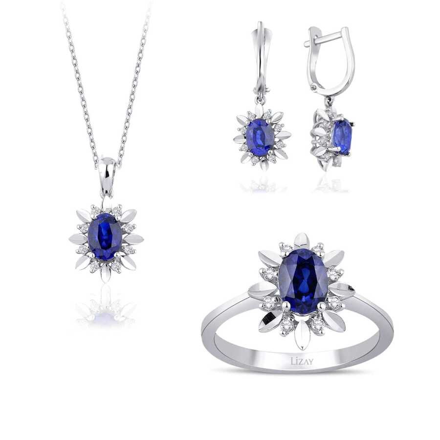 4.18 Karat Pırlanta Safir Set