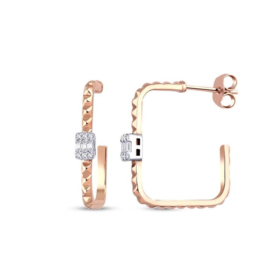 0.32 Carat Diamond Baguette Earrings
