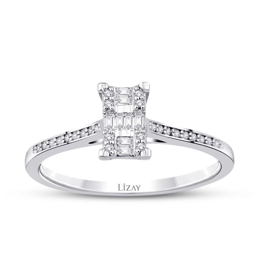 0.13 Carat Diamond Baguette Ring