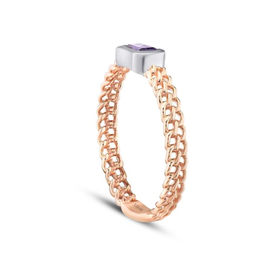 0.28 Carat Diamond Amethystt Trend Ring