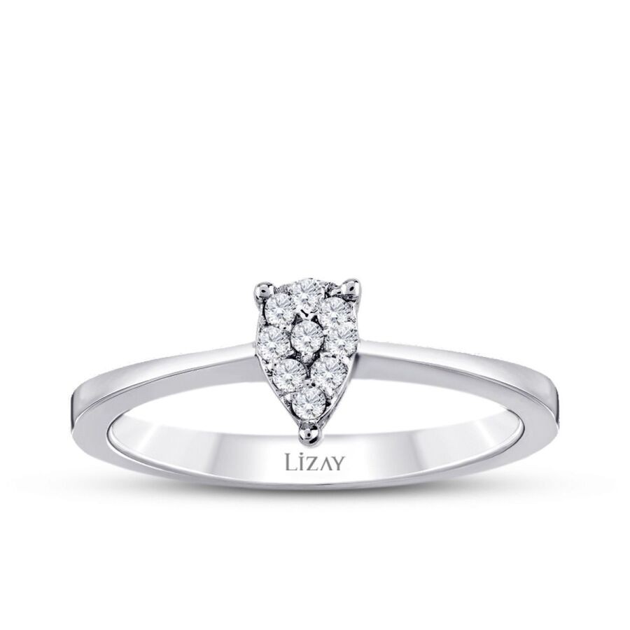 0.05 Carat Diamond Pear Ring