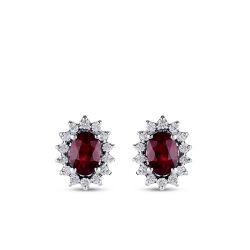 1.53 Carat Diamond Ruby Earrings