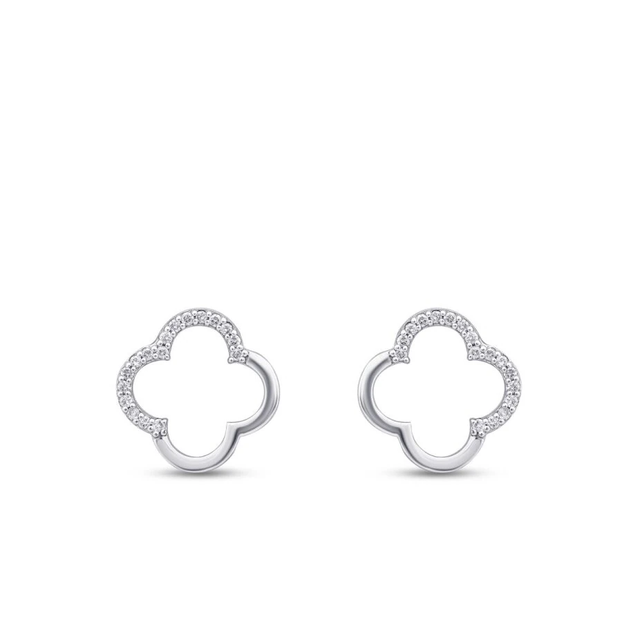 0.13 Carat Diamond Clover Earrings