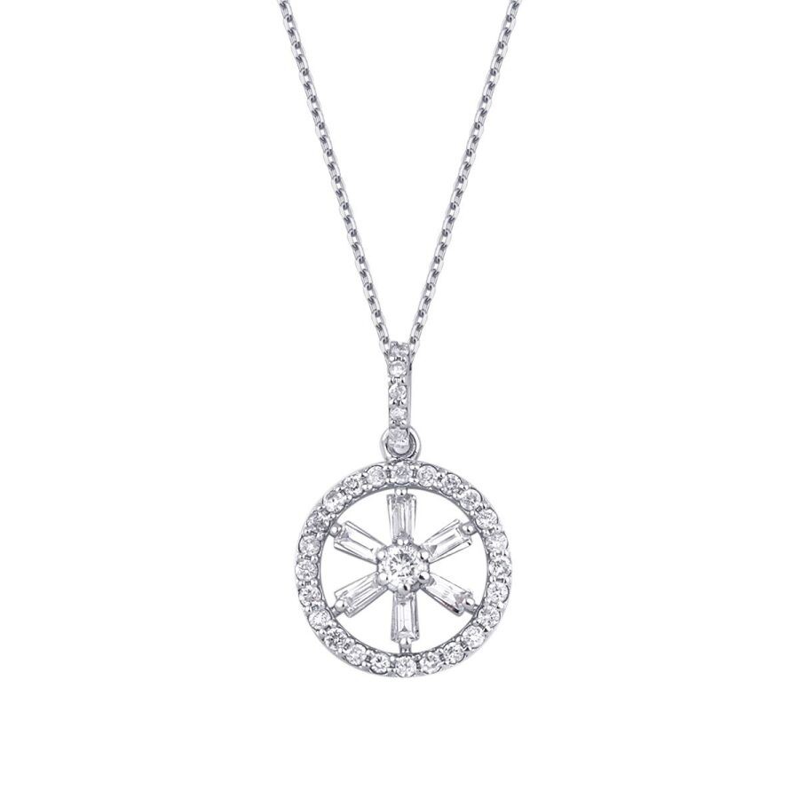 0.29 Carat Diamond Baguette Necklace