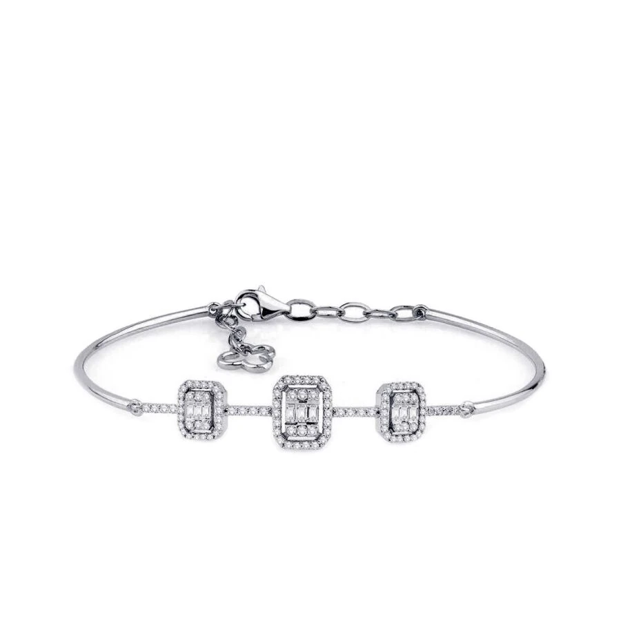 0.67 Carat Diamond Baguette Bangle