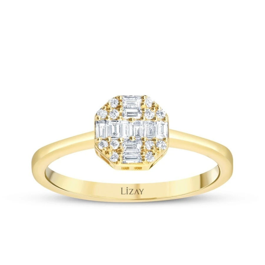 0.24 Carat Diamond Baguette Round Ring