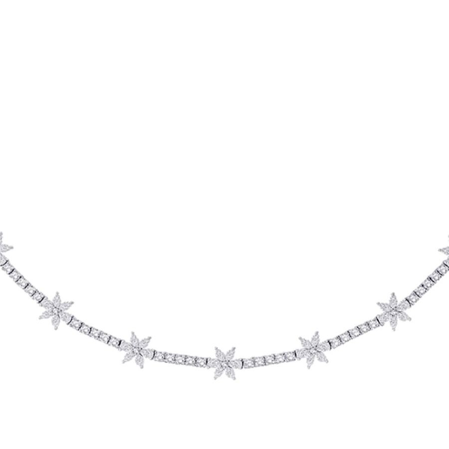 4,88 Karat Diamant Blumen Halskette