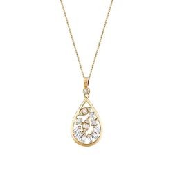 0.37 Carat Diamond Pear Baguette Necklace