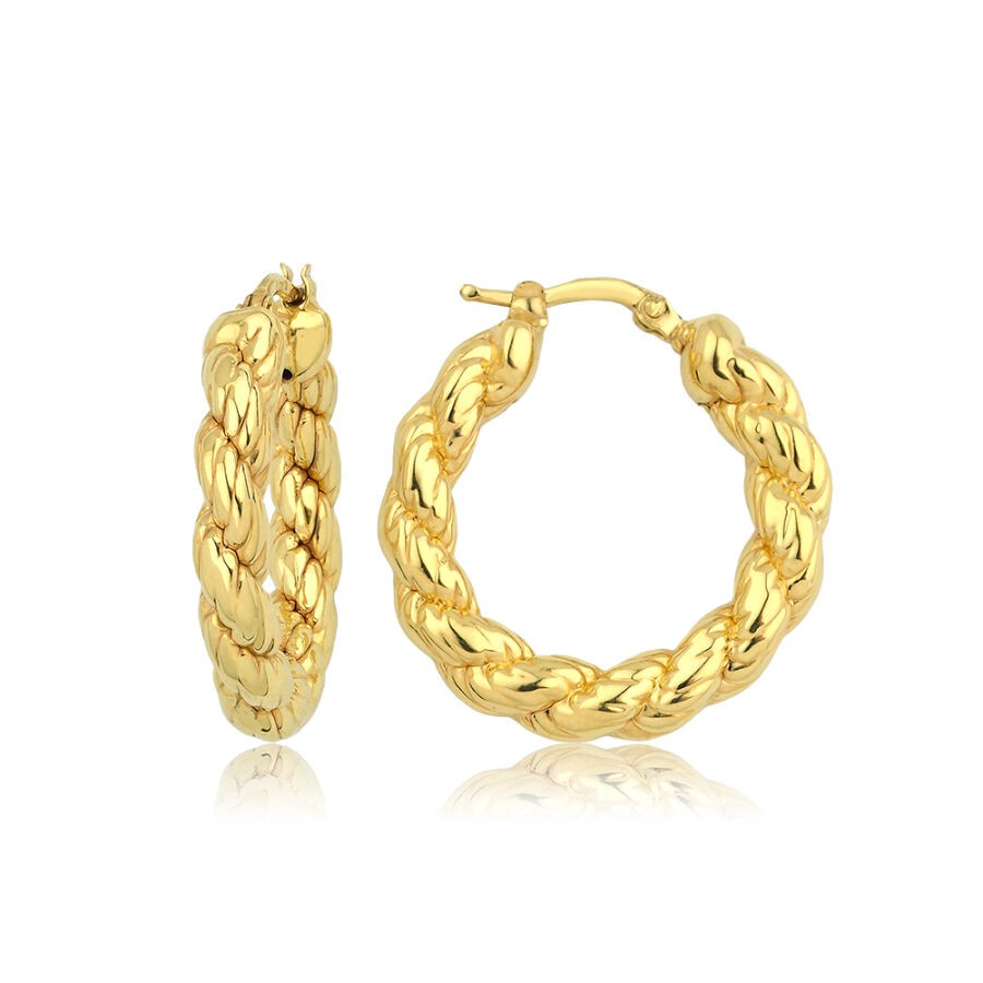 Gold Twisted Hoop Earrings