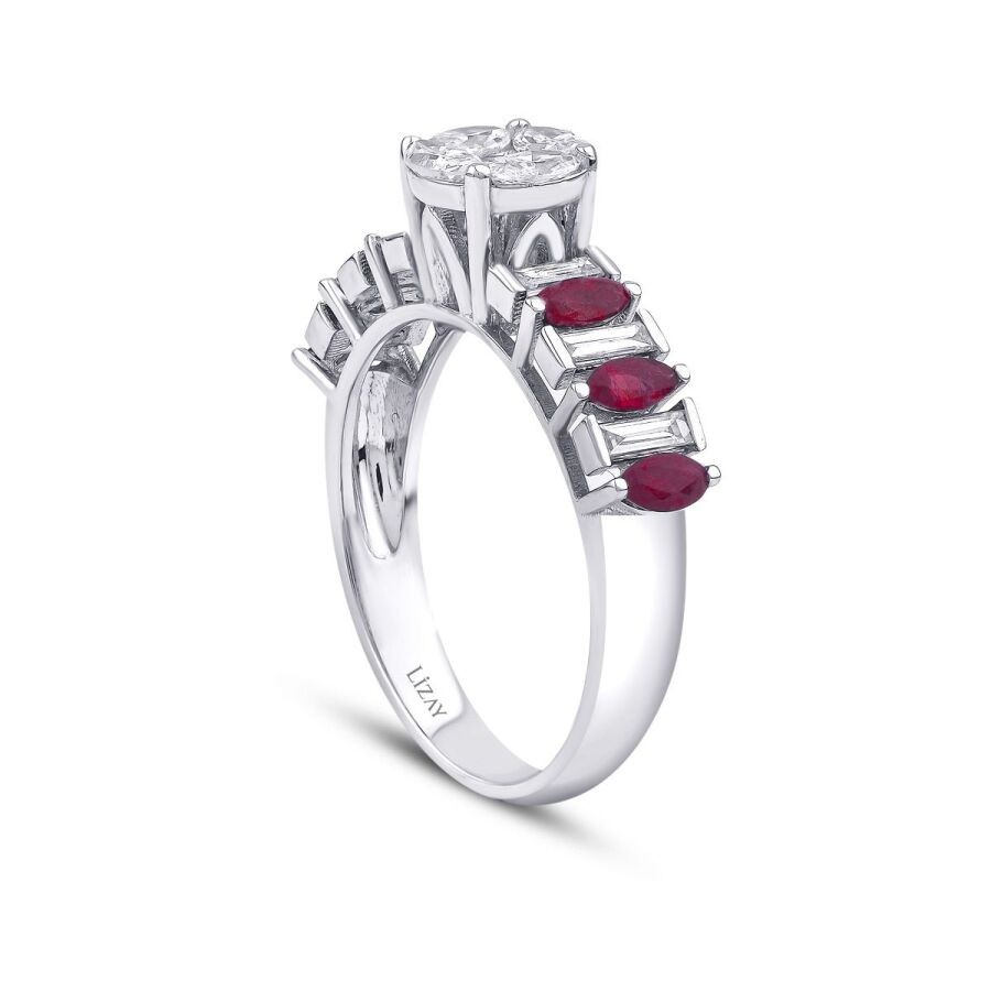 1.34 Carat Diamond Ruby Ring