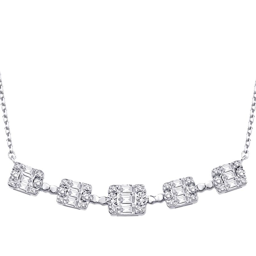 0.66 Carat Diamond Baguette Necklace