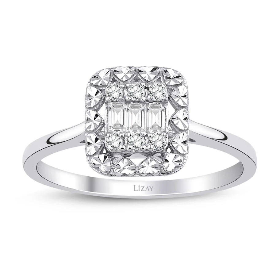 0.18 Carat Diamond Baguette Ring