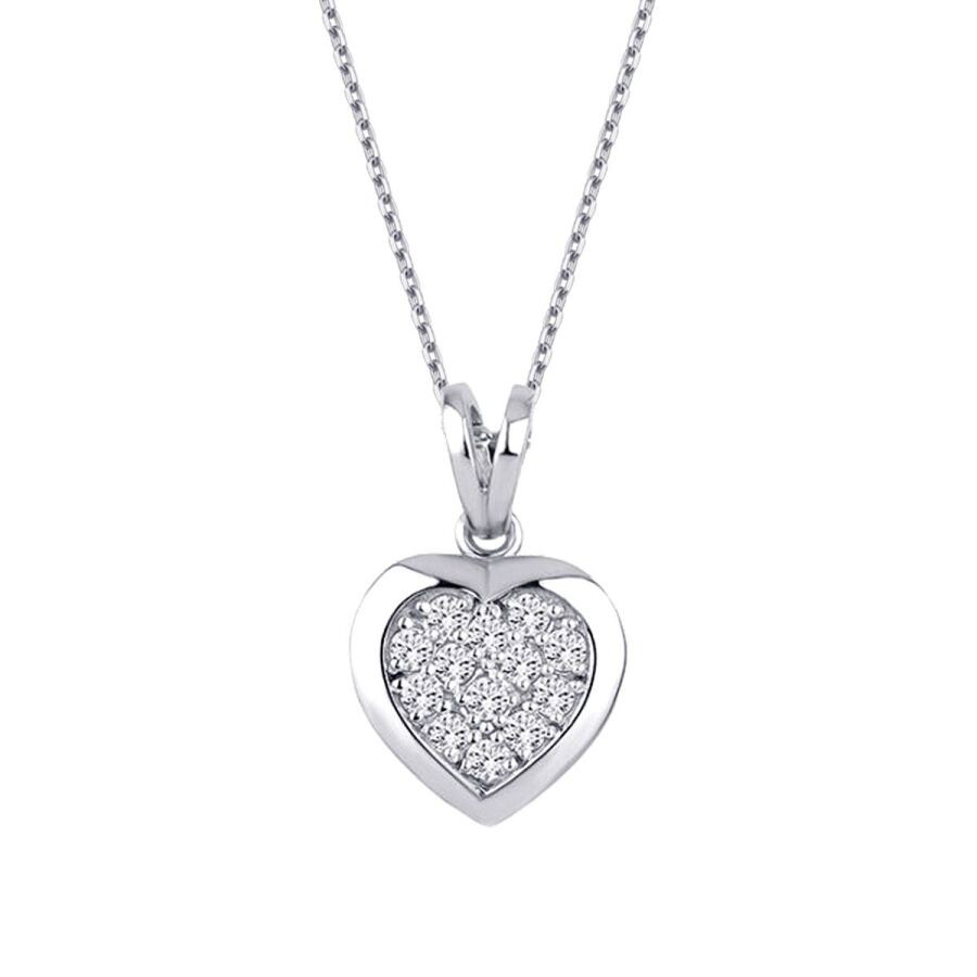 0.14 Carat Diamond Heart Necklace