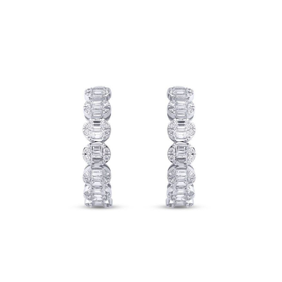 1.01 Carat Diamond Baguette Earrings