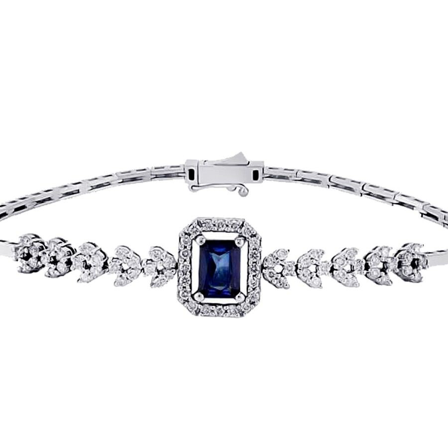 2.06 Carat Diamond Sapphire Bracelet