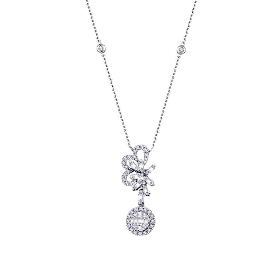 0.53 Carat Diamond Baguette Necklace