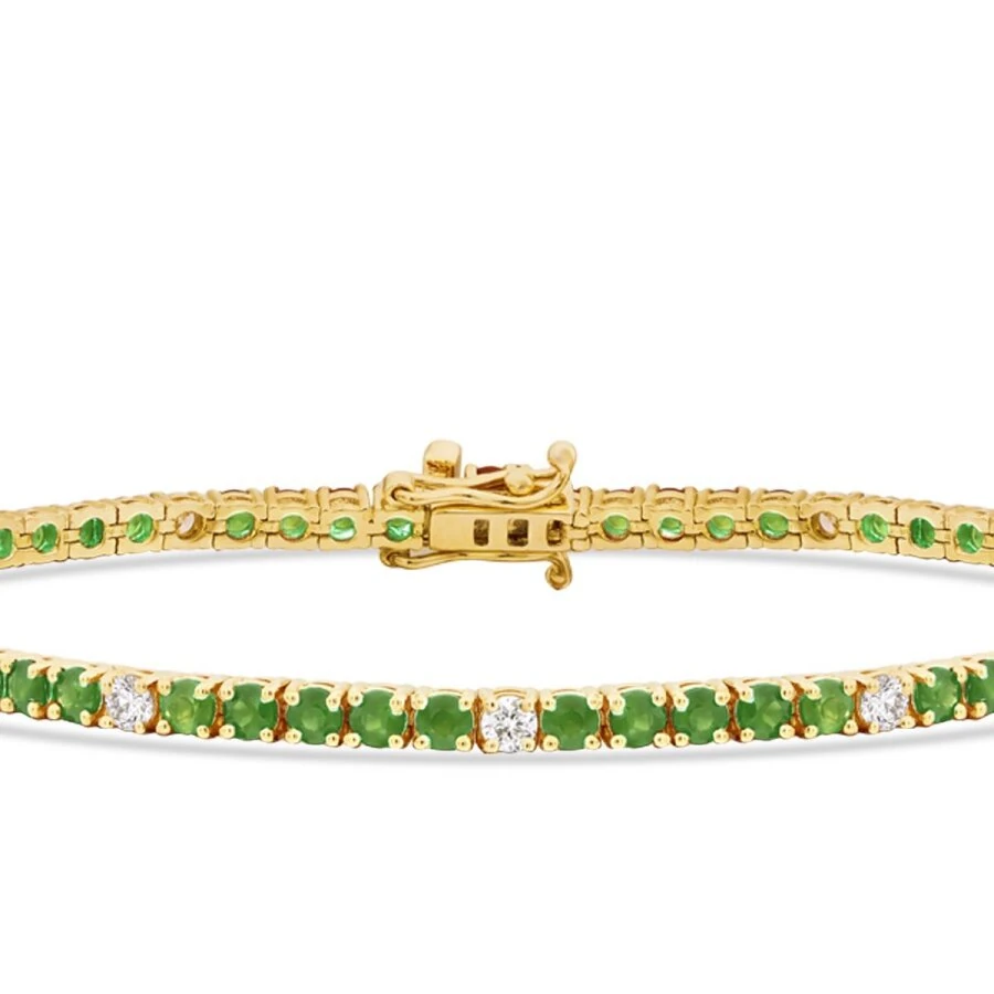 3.64 Carat Diamond Emerald Bracelet