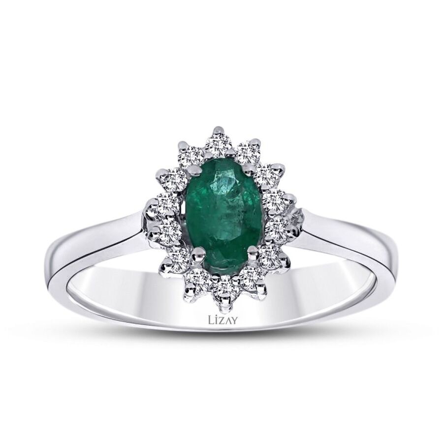 0.65 Carat Diamond Emerald Ring