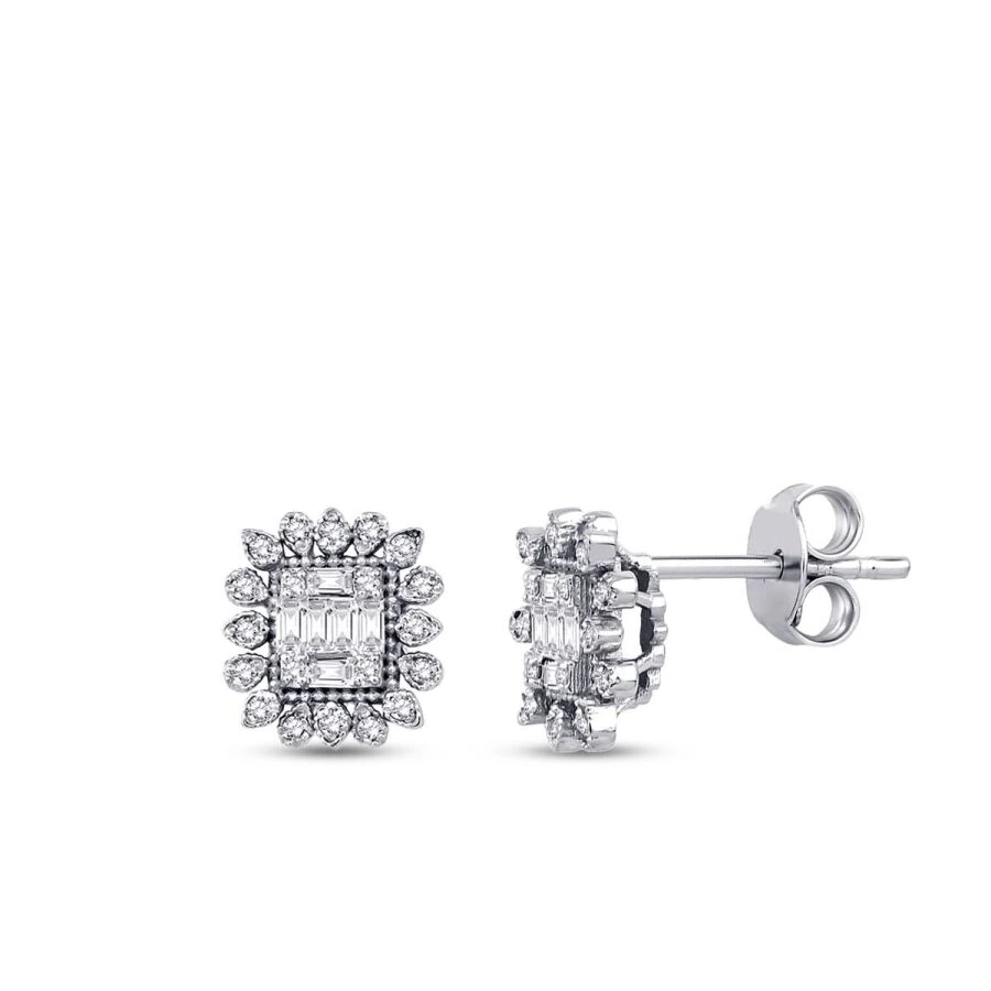 0.23 Carat Diamond Baguette Earrings