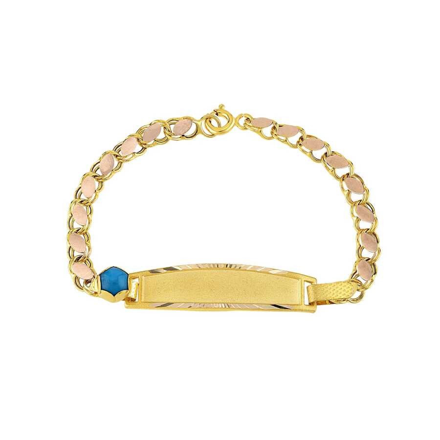 Gold Blue Children's Imprint Bracelet