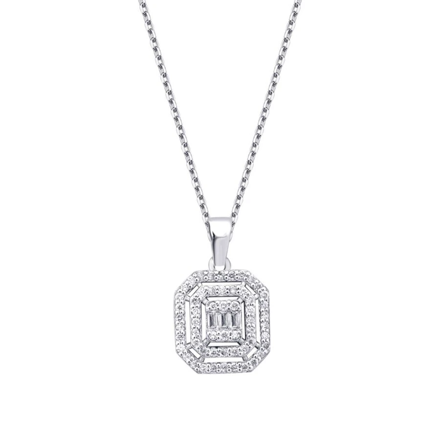 0.23 Carat Diamond Baguette Necklace