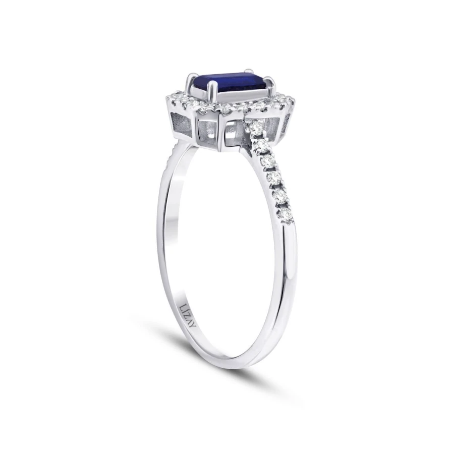 0.69 Carat Diamond Sapphire Ring